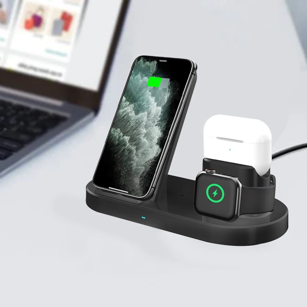 🔥Estación de Carga 3 en 1⚡Inalámbrica Qi