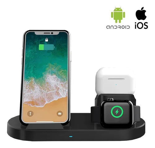 🔥Estación de Carga 3 en 1⚡Inalámbrica Qi