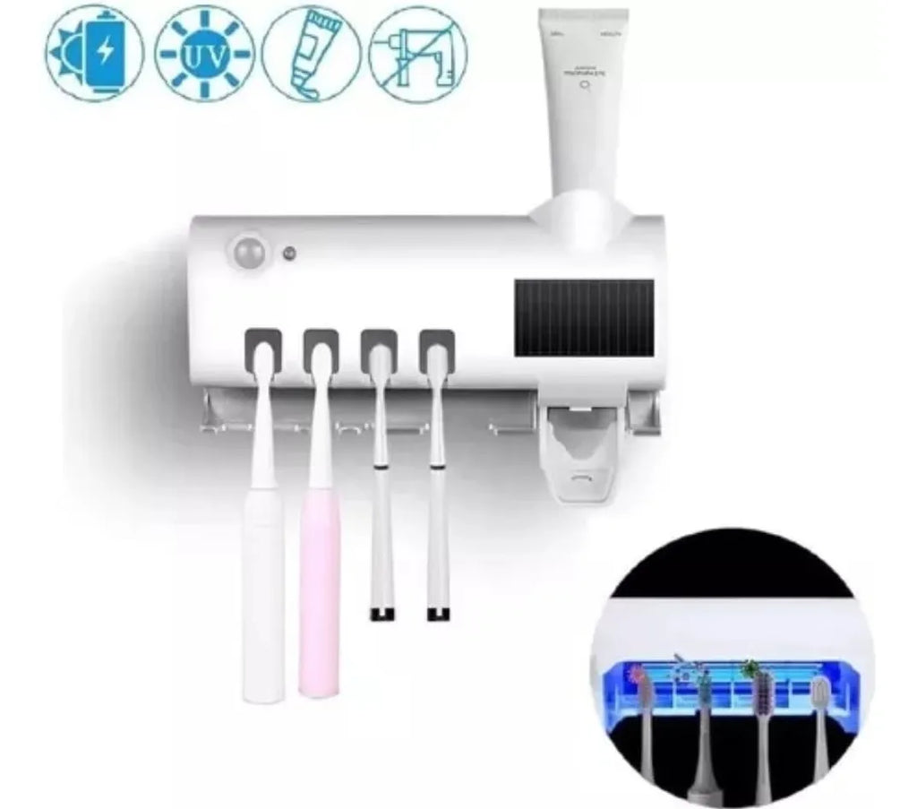 🔥🪥 Porta Cepillos con Dispensador + Esterilizador UV | Higiene Total